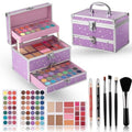 Hot Sugar Makeup Kit for Teens with Train Case, Portable Beginner Makeup Gift Set, Makeup Beauty Kit for Girls (Purple)