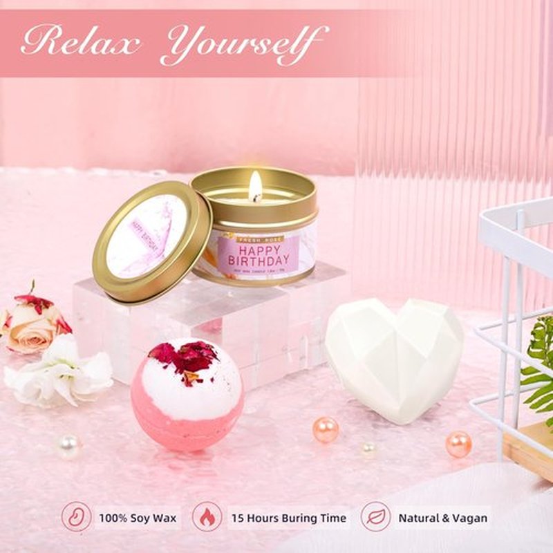 HSOEIXL Spa Birthday Gift Basket - Unique Relaxation Set with Blanket for Women | Perfect for Mom, Sister, Girlfriend, and More