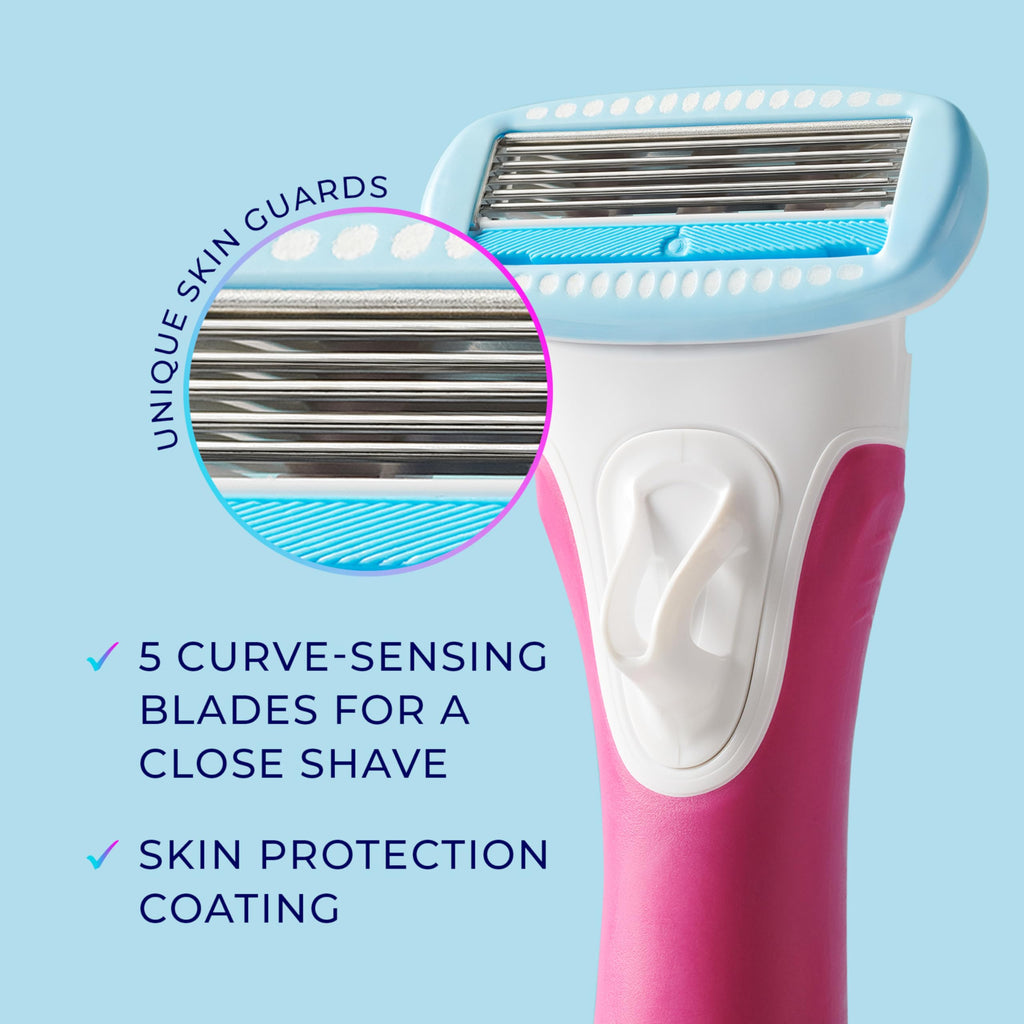 Schick Hydro Silk TrimStyle Moisturizing Razor for Women with Bikini Trimmer,1 Count (Pack of 2)