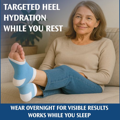 PediFix Visco-GEL Heel Sleeves – Moisturizing Gel Socks with Mineral Oil for Dry, Cracked Heels & Calluses – Softens, Repairs & Hydrates Skin – Reusable & Washable – One Size Fits Most – 1 Pair