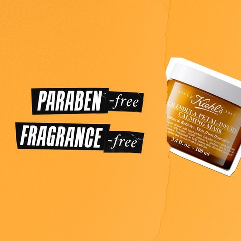 Kiehl's Calendula Petal Infused Calming Mask, Hydrating & Soothing Gel Face Mask for All Skin Types, Refreshes Dry Skin, with Calendula & Aloe Vera, Paraben-free, Fragrance-free - 0.95 fl oz