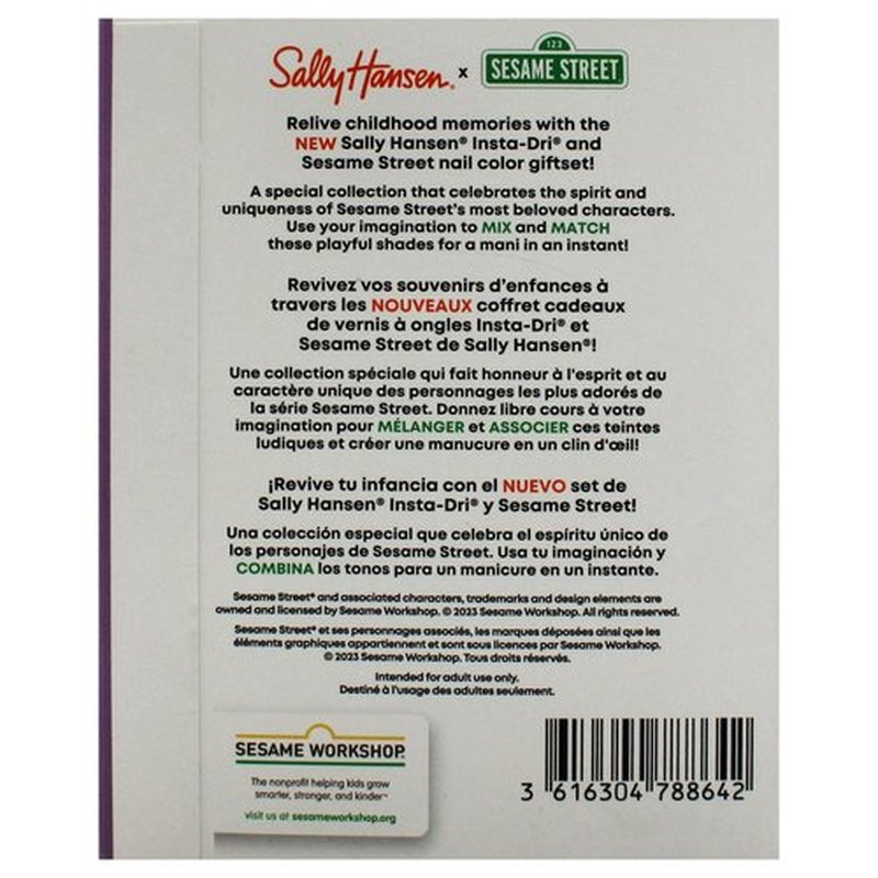 Sally Hansen Insta-Dri Sesame Street Nail Polish Collection - Think BIG & 1 Polish, Ah Ah Ah Duo - 0.31 fl oz.