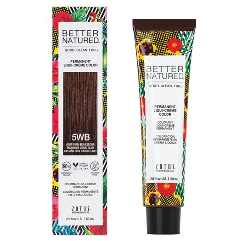 Better Natured Permanent 5WB Light Warm Beige Brown Hair Color Dye - Naturally-derived, Vegan & 100% Gray Coverage that Lasts up to 8 Weeks