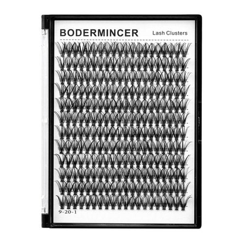 Bodermincer Black Cluster Lashes 240pcs 20D/40D DIY Eyelash Extension D Curl Long Individual Lashes Mixed Tray Faux Mink Lash Clusters Extensions 8-22mm (20D-11mm)
