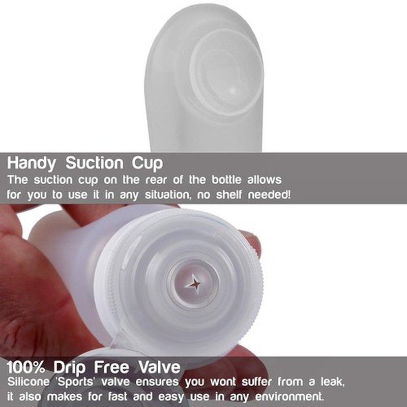 LiquiSnugs Premium Silicone Travel Bottles - Leak Proof & TSA Approved | Adjustable Labels & Suction Cups