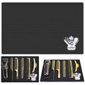 Barber Mat for Clippers Non-Slip Thickened Silicone Non-Slip Mat | Barber Shop Home Counter Workstation Organizer Mat for Scissors, Trimmers, Clippers, Hair Cards, Combs, Razors, etc (13.5*9.5 Inch)