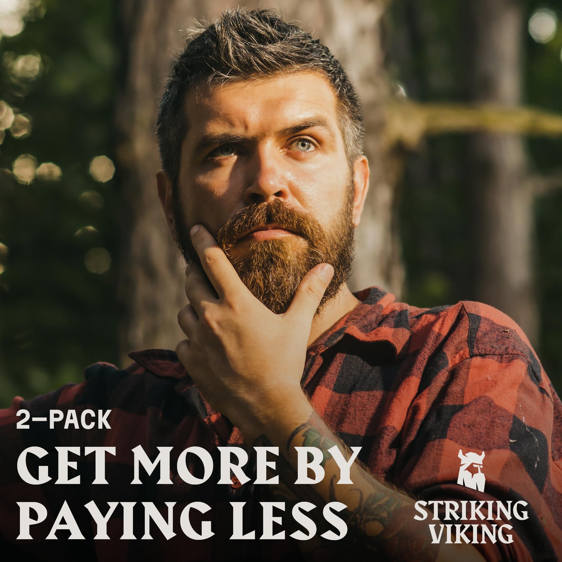 Striking Viking Beard Oil for Men - 2 Fl Oz (Pack of 2), Sandalwood