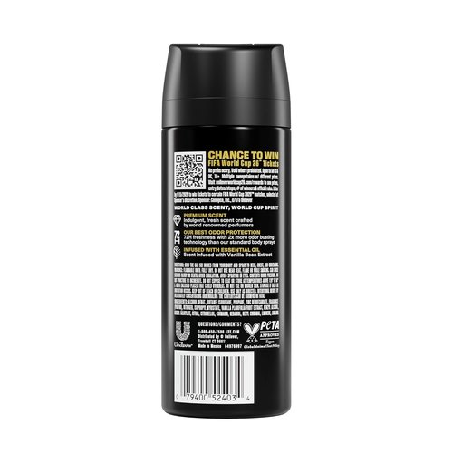 AXE Fine Fragrance Body Spray - Midnight Amber, 72-Hour Freshness, Aluminum-Free, 2.9 oz