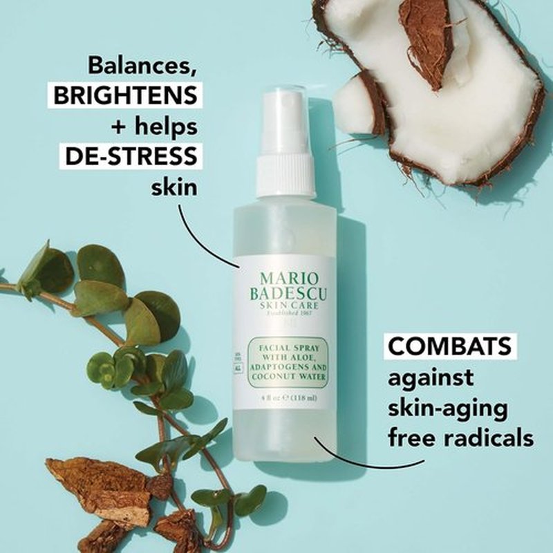 Mario Badescu Facial Spray - Hydrating Face Mist with Aloe & Coconut Water for Dewy Glow