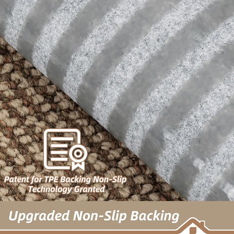 BEQHAUSE Indoor Door Mat & Stair Treads - Non-Slip, Stain-Resistant, Washable | 20"x32" & 15 Pcs, Taupe