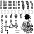 129 Pcs Viking Hair Jewelry Nordic Runes Tube Beads
