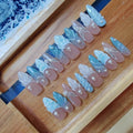 Gleamrain 3D Handmade Press on Nails Long Almond Handcrafted Nail Art with Designed Summer Beach Press Ons for Women and Girls /20 Piece Set