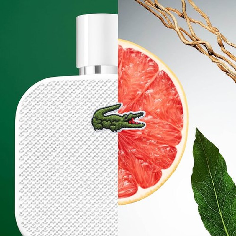 Lacoste L.12.12 Blanc Eau de Toilette - Woody Aromatic Men's Fragrance - Grapefruit, Tuberose & Vetiver Notes