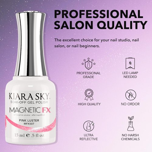 KIARA SKY Gel Polish MagneticFX | Magnetic Cat Eye Effect Soak Off 15ml | Pink Luster (hot pink)