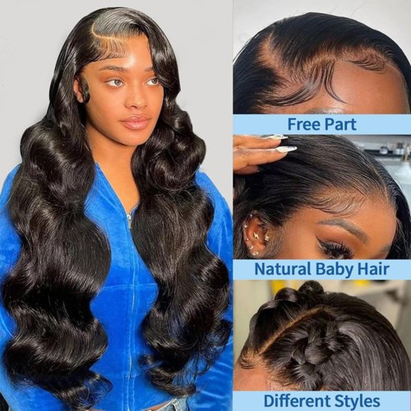 4x4 HD Lace Closure Body Wave Closure Human Hair 14 Inch Free Part Lace Closure 100% Unprocessed Brazilian Virgin Human Hair Extensions Remy Human Hair Closure Pre Plucked Natural Black Closure