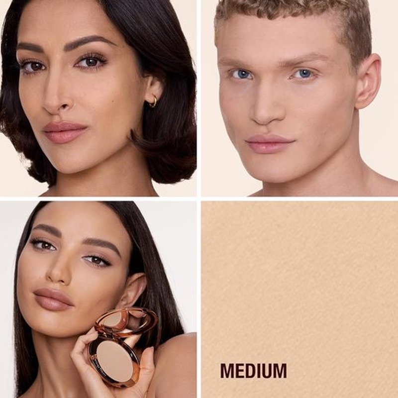 Charlotte Tilbury Airbrush Flawless Finish Setting Powder - Pore-Blurring Face Makeup for Shine Control