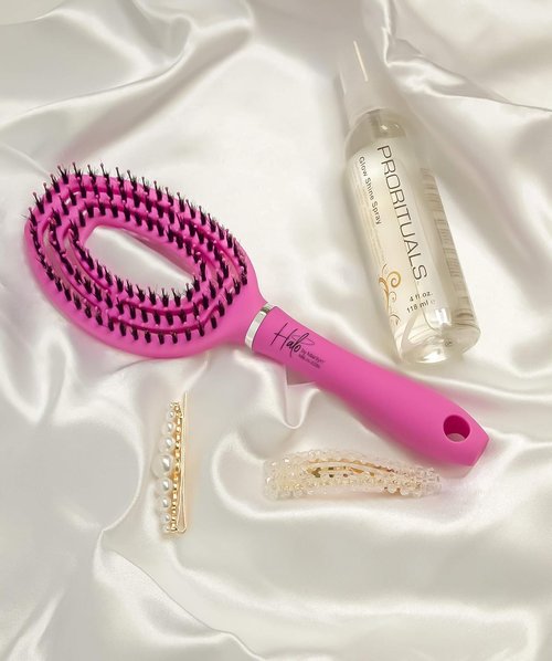 Marilyn Brush Halo Paddle Brush - Smoothing Blowout Brush with Boar/Nylon Bristles | Fast Drying for Sensitive Scalps, Wigs & Extensions