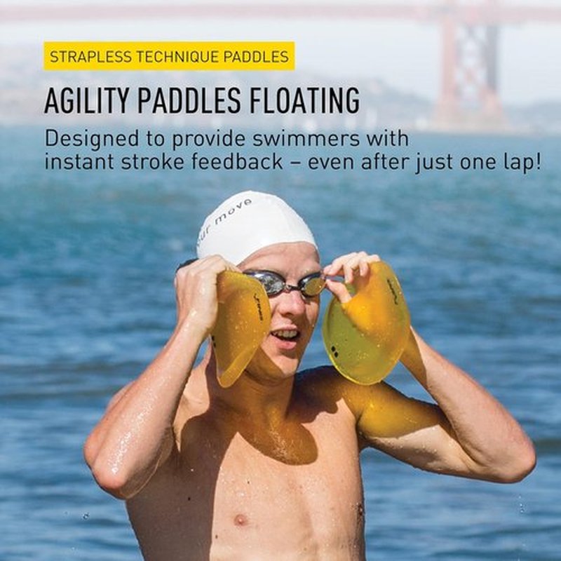 FINIS Agility Swim Paddles - Strapless Design for Enhanced Stroke Technique - Instant Feedback