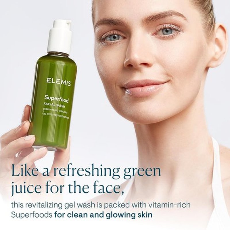 ELEMIS Superfood Facial Wash - Revitalizing Daily Prebiotic Gel for Nourished, Glowing Skin