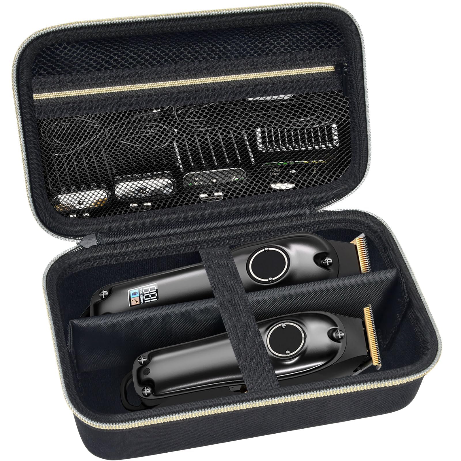 Case Compatible with Novah for Ufree for KIKIDO for GLAKER for FADEKING for GSKY for Romanda Professional Hair Clippers, Beard Trimmer Grooming Storage Holder for Hair Trimmers Set (Box Only)-Black