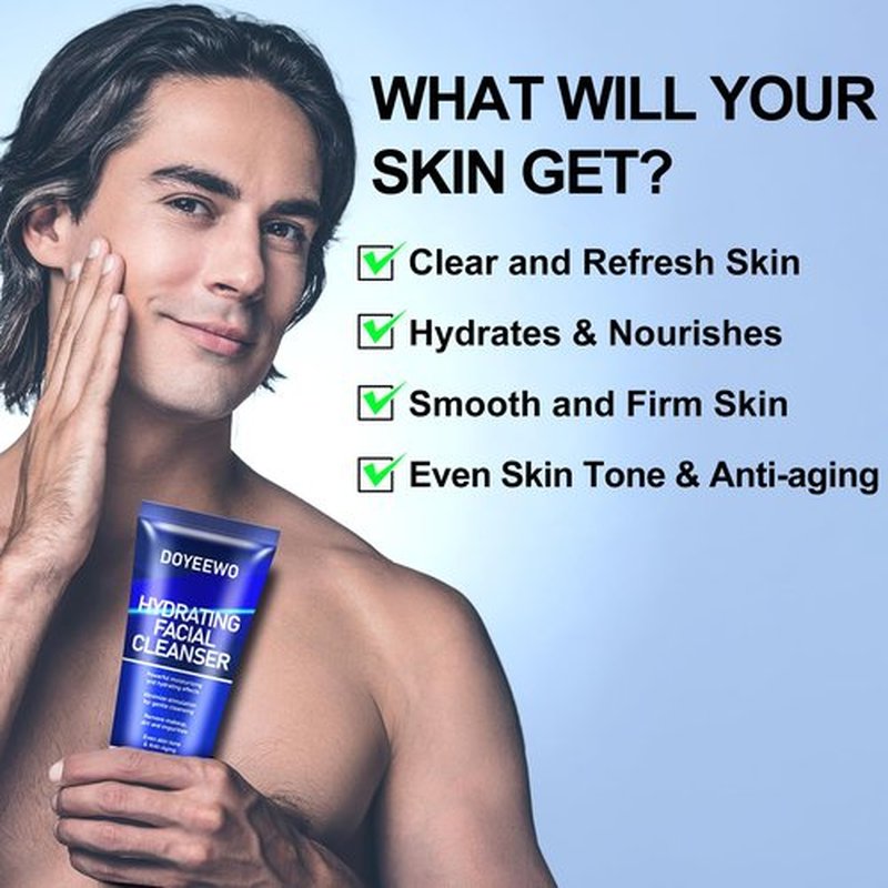 Skin Care for Men, Hydrate, Firm, Anti-Aging & Wrinkle Mens Self Care Facial Face Routine Kit,Birthday Valentines Gift Baskets for Young Men Him Teen Boy Dad Boyfriend Husband Christmas Gifts Ideas