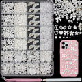 SEMATA Pearl Bedazzling Kit Purple Pearl for Crafting Decora with Craft Charms Bows Mixed Flatback Pearls Flower Bedazzling Bedazzle Gems for Crafts DIY Nail Charms Pearls for Women and Girls