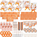 Nuogo 88 Pcs 8 Sets Bridesmaid Proposal Gift Wedding Bridesmaid Box Set Maid of Honor Gift Include Box Candle Invited Cards Scrunchies Hair Elastics Ties Knotted Bracelets Diamond Pens(Orange,Pretty)