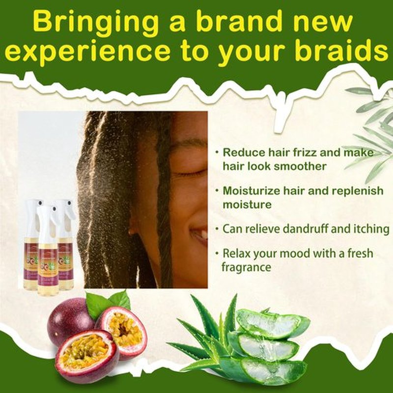 Orientfashion Moisturizing Refreshing Spray for Locs, Passion Fruit Hair Scalp Moisturizer Castor Oil - Natural Loc Care and Maintenance (10.00 Fl Oz, Passion Fruit)