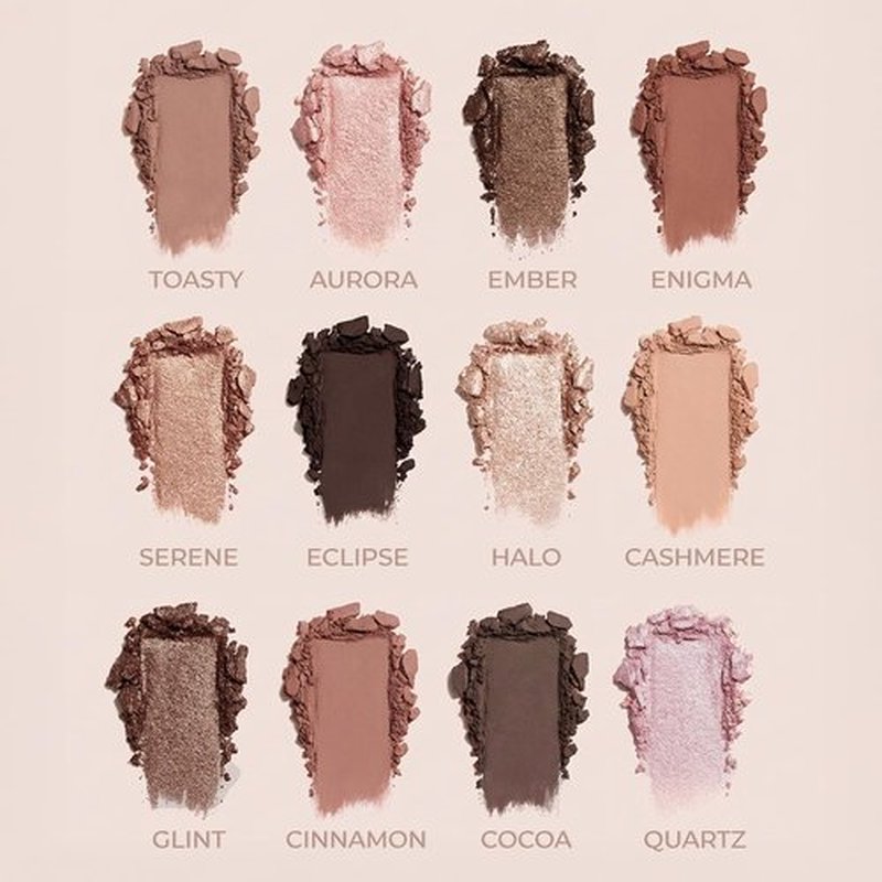 Lamora Nude Eyeshadow Palette - 12 Versatile Soft Pink Rose Shades | Matte & Shimmer Finishes, Long-Lasting Wear
