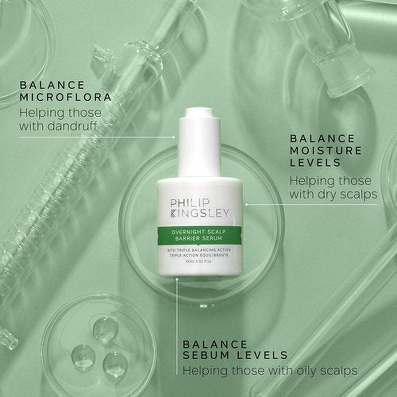 Philip Kingsley | Overnight Hydrating Hair Scalp Barrier Serum | Triple Action Hydration for Dry, Itchy Scalps | 2.02oz