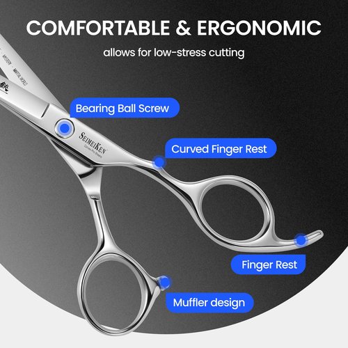 SEIMEIKEN Hair Cutting Scissors Kit – 10PCS Professional Hair Shears Set - 6.0 Inch Haircut Scissors - Hairdressing Shears Thinning Scissors for Salon & Home Use