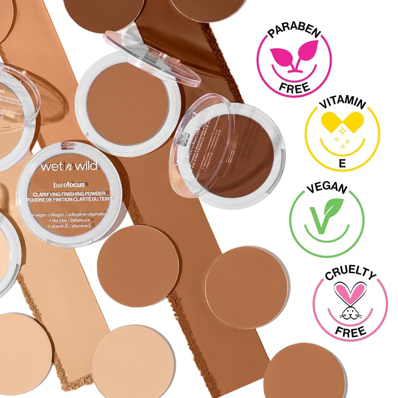 wet n wild Bare Focus Clarifying Finishing Powder | Matte | Pressed Setting Powder Translucent (Pack of 2)