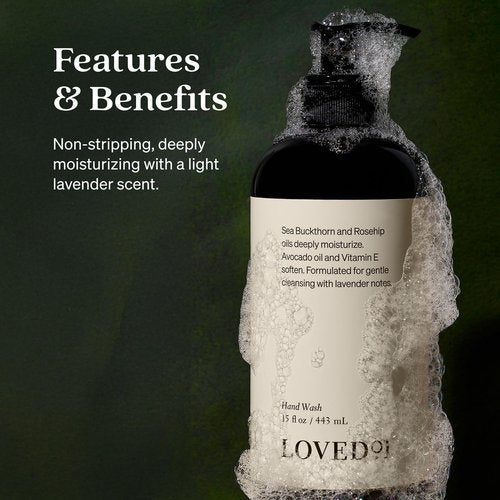 Loved01 Hand Wash, John Legend Skincare, Liquid Hand Soap, Gentle & Hydrating, Cruelty-Free, Oprah's Favorite Things, Formulated with Nourishing Oils & Soft Lavender, 2-Pack (15 oz each)