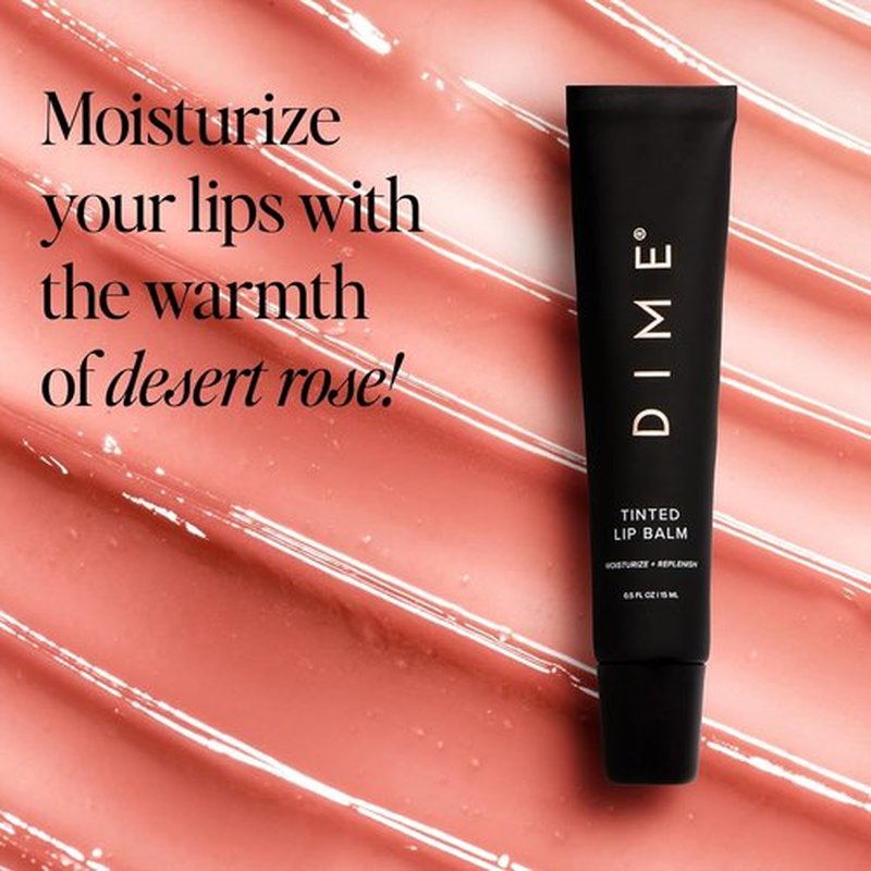 DIME Beauty Tinted Lip Balm - Hydrating Vegan & Cruelty-Free Lip Care in Desert Rose | 0.5 oz / 15 ml