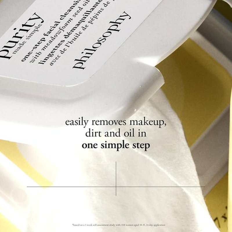 Philosophy Purity Made Simple Facial Cleansing Cloths - Effortlessly Removes Makeup & Dirt | Travel-Friendly