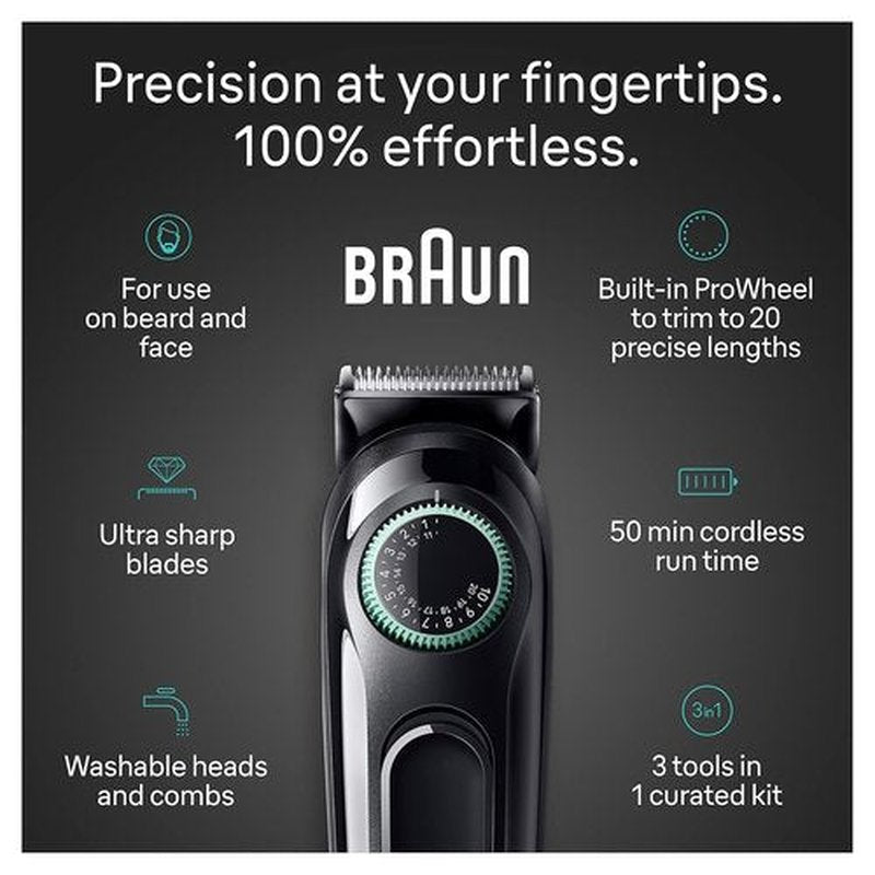 Braun All-in-One Style Kit Series 3 3430 - 3-in-1 Trimmer for Men | Beard, Ear & Nose Trimmer, Hair Clippers, 20 Length Settings