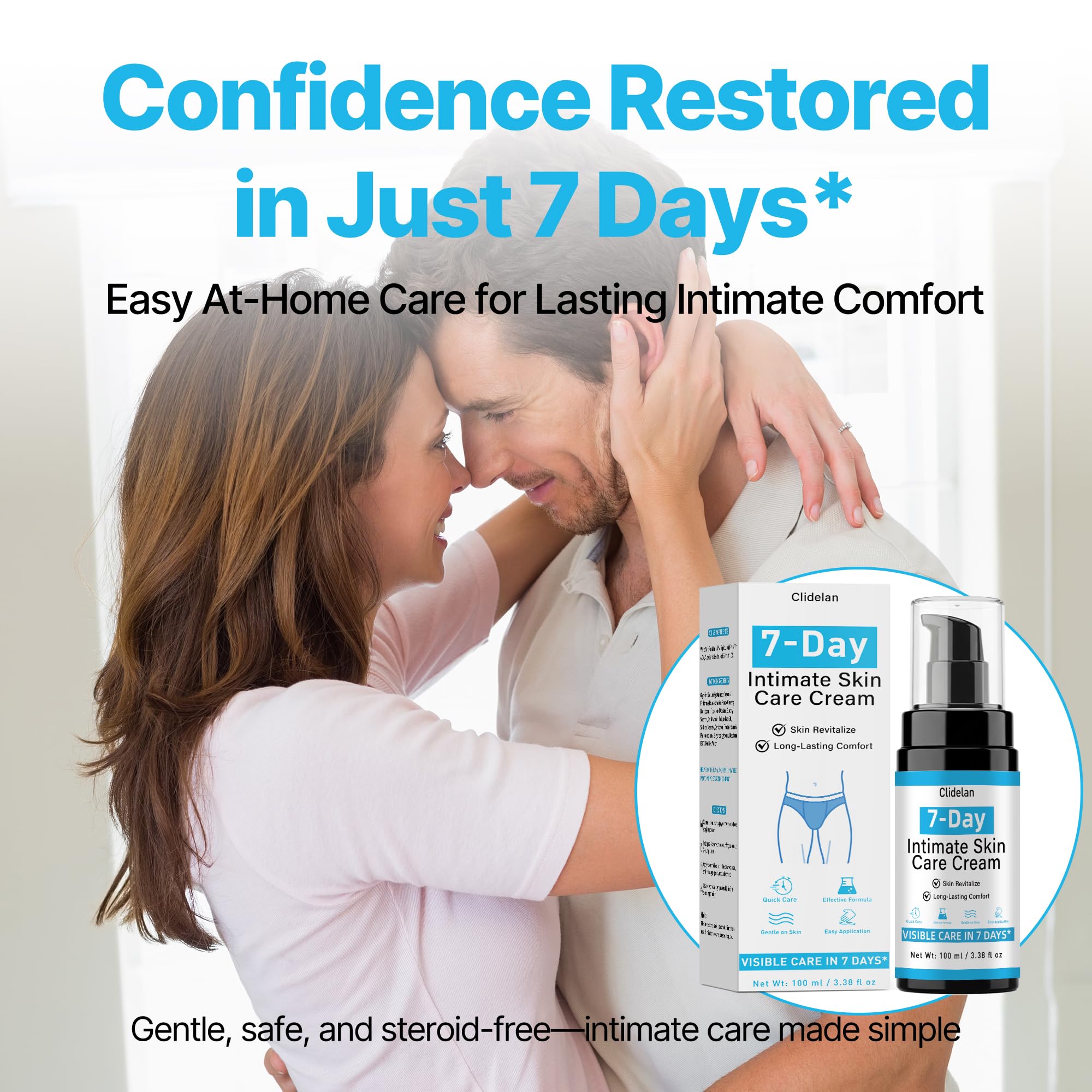 7-Day Foreskin Care Cream for Men, Gentle Daily Formula for Tightness & Discomfort, Visible Improvement Within 7 Days, Steroid-Free, Non-Irritating, Natural Soothing Moisturizer (3.38 fl oz/ 100ml)