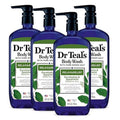Dr Teal's Body Wash - Relax & Relief with Pure Epsom Salt, Eucalyptus & Spearmint | 24 fl oz (Pack of 4)