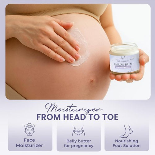 2.0 floz Grass Fed Beef Tallow and Honey balm - Lavender Vanilla Organic Beef Tallow for Skin is Ideal for Eczema, Stretch Marks, Psoriasis, Itching - Beef Tallow honey balm or Face & Body Moisturizer