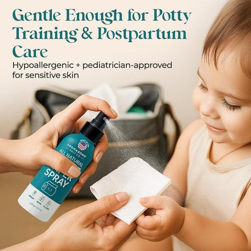 Aromasong 100% Natural Toilet Paper Spray - Flushable Moistener for Personal Cleansing | Septic Safe, 4 fl oz
