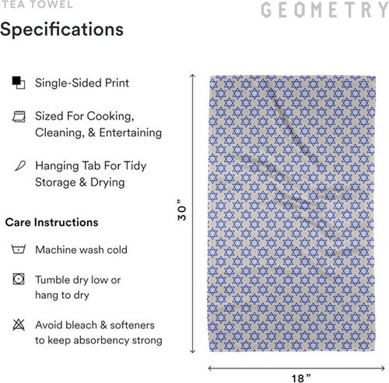 GEOMETRY Christmas Kitchen Towels - Quick Dry Microfiber Dish Towels for Efficient Kitchen Drying | David's Star, 1 Pack