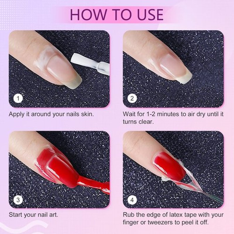 SAVILAND Liquid Latex for Nails, 45ML Upgraded Antifreeze Latex Nail Polish Barrier Peel Off - Latex Tape Peel Off for Nails Cuticle Guard Skin Barrier Protector Nail Latex with Tweezers for Home DIY