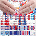 JERCLITY 224 Pieces 16 Sheets 4th of July Nail Wraps for Women Independence Day Polish Strips Patriotic American Flag Self-Adhesive Stickers With File for Memorial Day