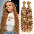 Leruikair Deep Wave Human Braiding Hair 50g Per Bundle 2 Pcs Total 100g 20 Inch Color 27# Honey Blonde Brazilian Virgin Bulk No Weft Braiding Human Hair for Black Women
