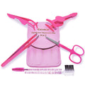 6Pcs Portable Eyelash Curlers Applicator Tool, Eyebrow Tweezer Scissor Comb Eye Brow Grooming Clippers Fake Lash Brush for Women