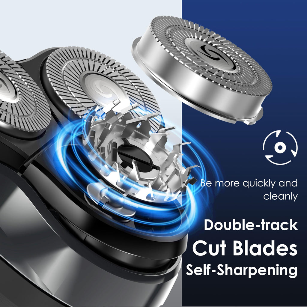 ABGAB Electric Rotary Shaver for Men,4D Floating Head, LED Display,Type-C