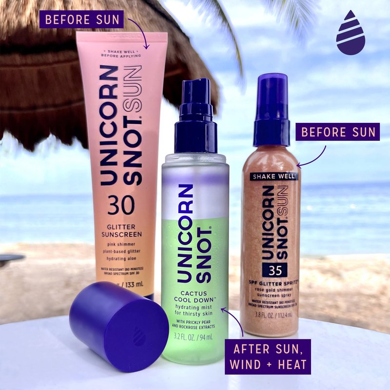 Unicorn Snot Cactus Cool Down™ After Sun Soothing Spray - Hydrating Facial Mist, Makeup Primer & Blue Light Shield – Cooling Spray with Aloe, Jojoba & Prickly Pear
