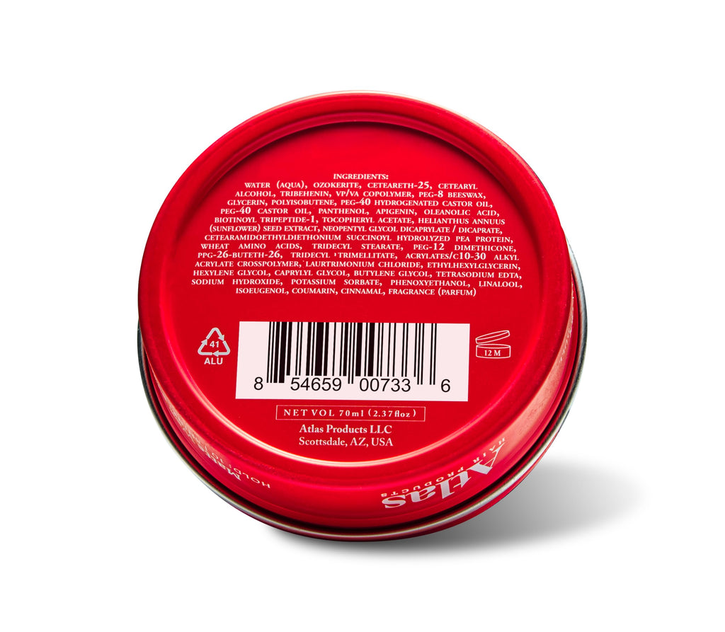Atlas Pomade for Men, High Hold Anti-Frizz Wax, Matte Texture, Volumizing Hair Styling Wax, Hair Paste, For All Hair Types, Water Soluble, 2.4oz, Pack of 1