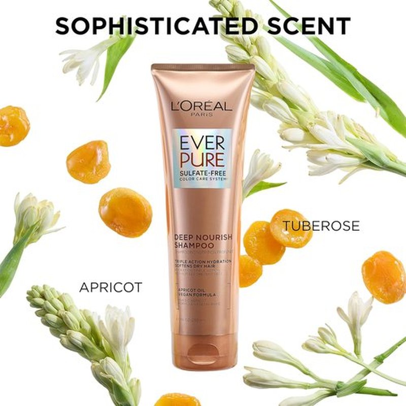 L'Oreal Paris Hair Conditioner - Triple Action Hydration with Apricot Oil | EverPure, 8.5 Fl Oz