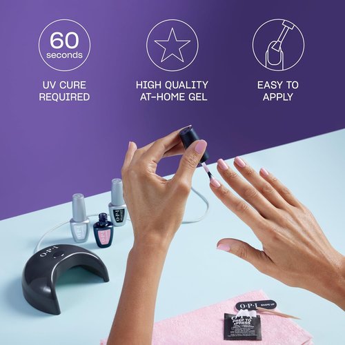 OPI GELement Gel Nail Polish System - DIY Salon Quality with Assorted Colors & LED Curing Lamp | Vegan Starter Kit